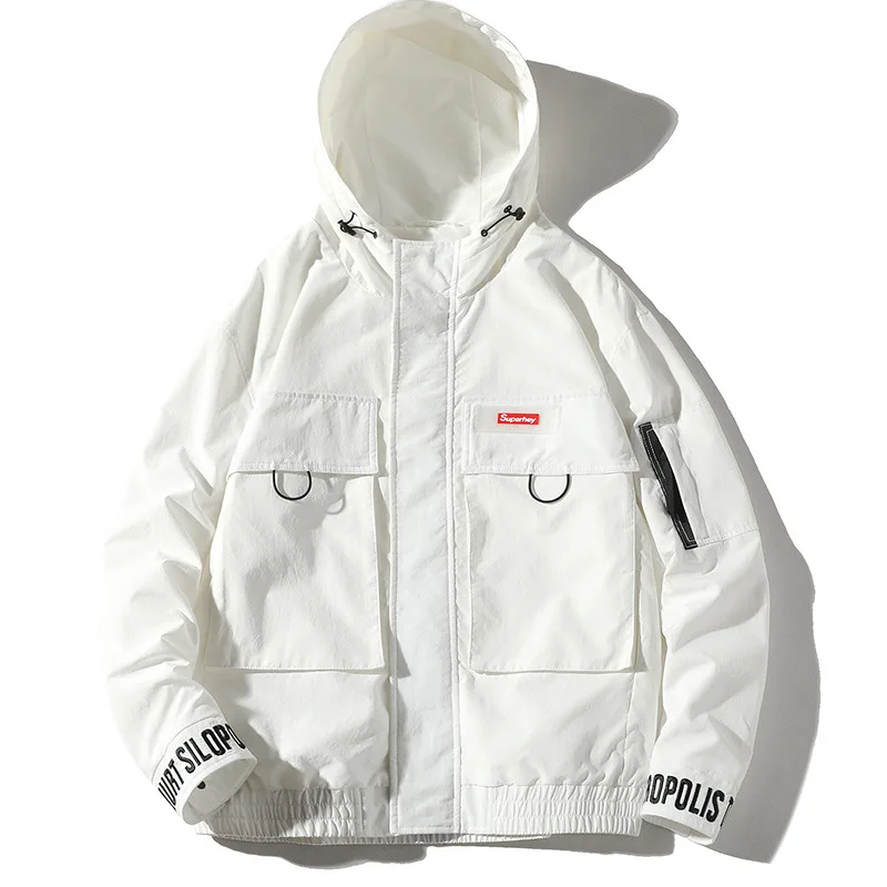 

Spring & Autumn New Arrivals Loose Plus Size Casual Wild Fashion Embroidery Men Hooded Overalls Jacket Tide Free Shipping