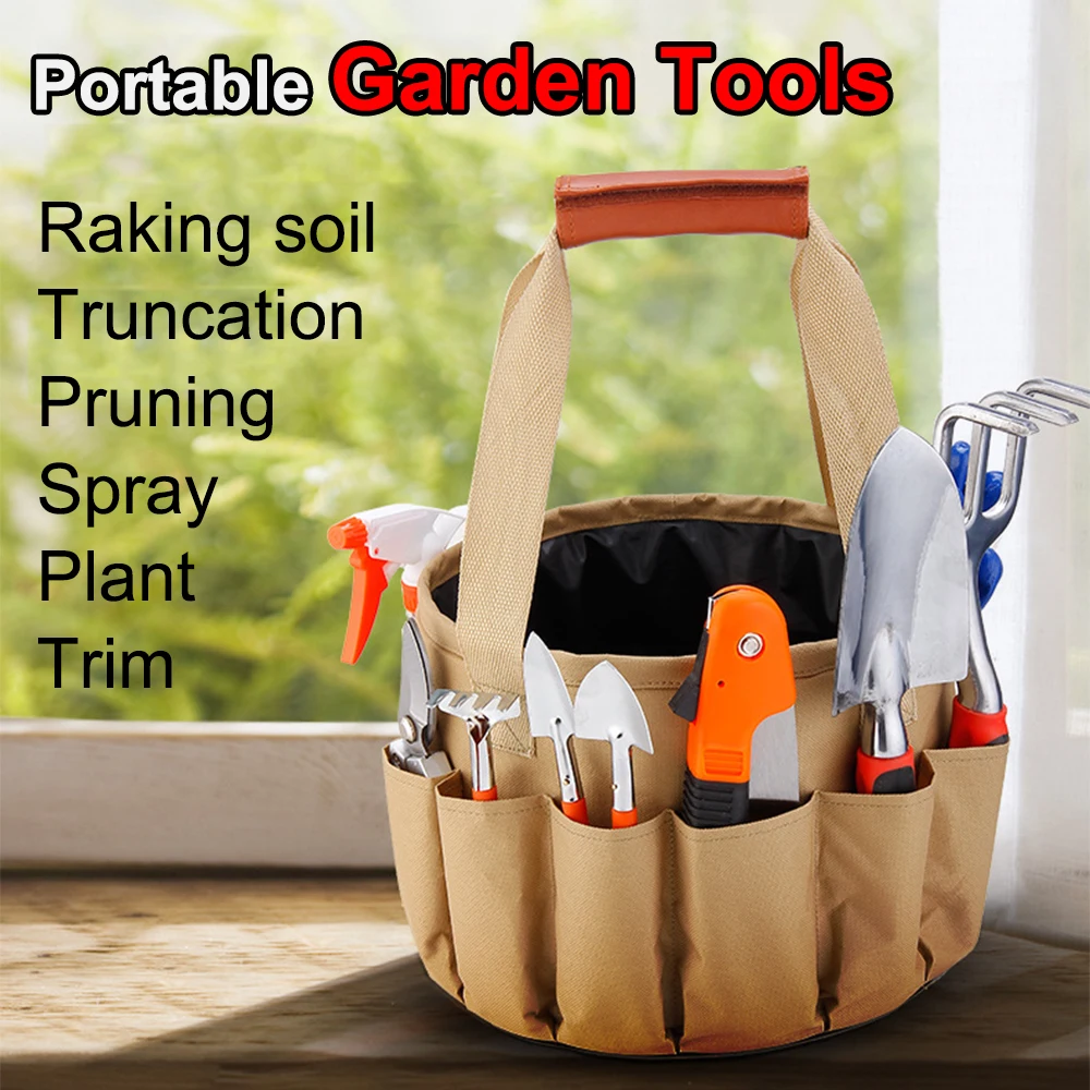 

Набор инструментов для садоводства, холщовая Сумочка с лопаткой, ножницами, тканевый мешок для хранения воды