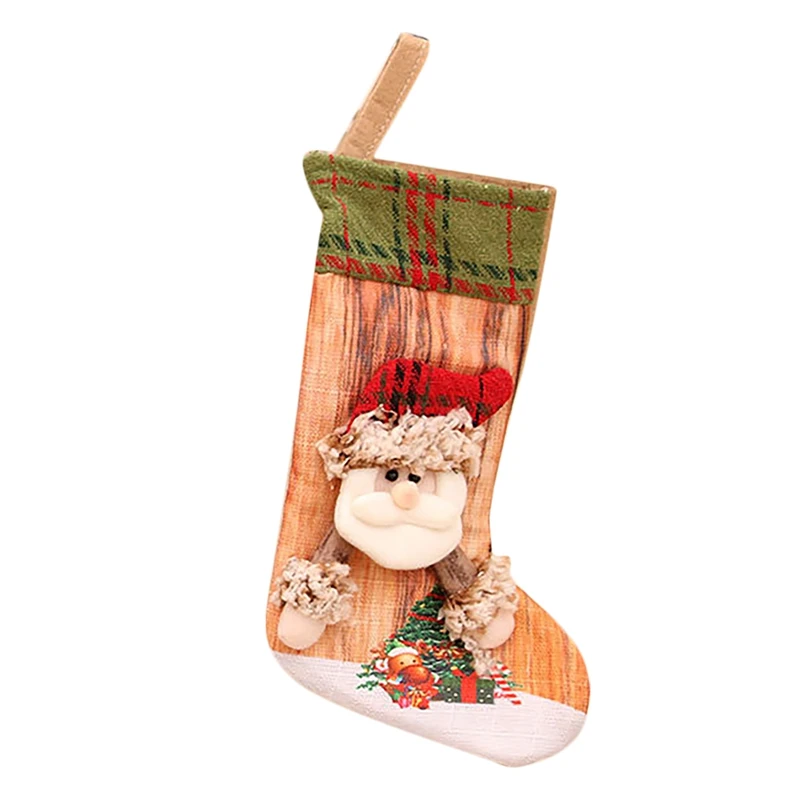 

Christmas Stocking Santa Claus Candy Sock Bag Xmas Tree Hanging Decor Gift