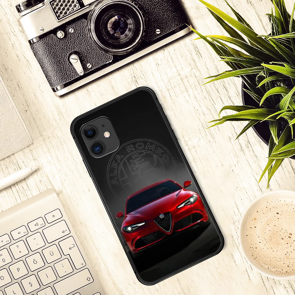 

Alfa Romeo car logo Phone Case Cover Hull For iphone 5 5s se 2020 6 6s 7 8 12 mini plus X XS XR 11 PRO MAX black Coque 3D Back