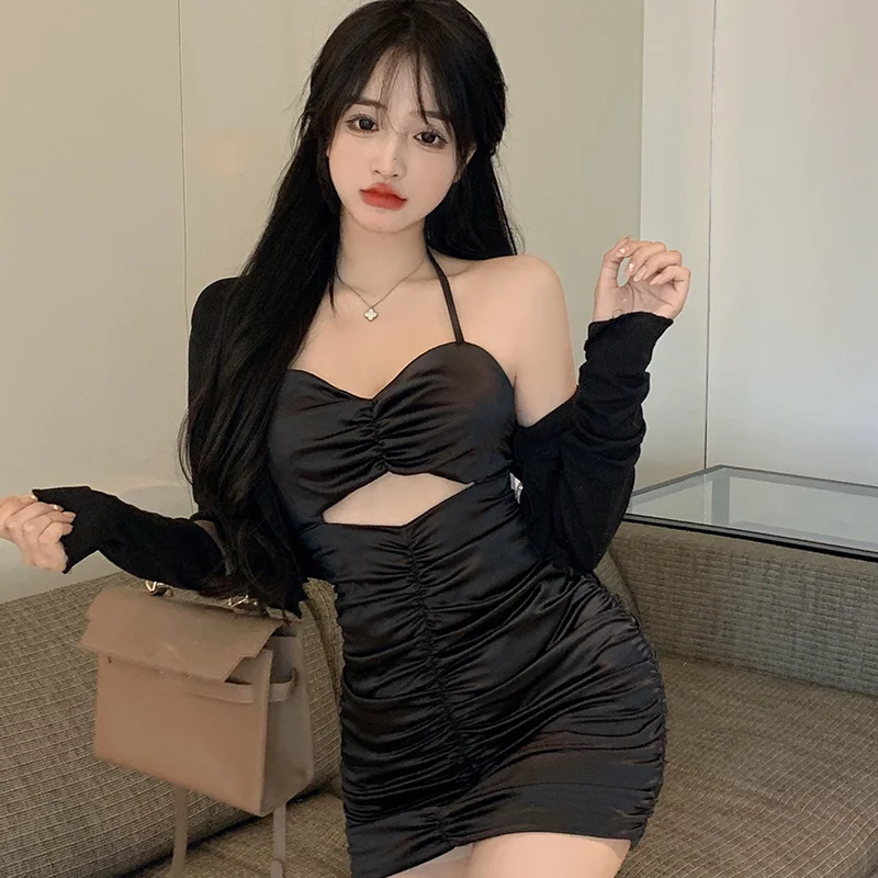 

Женское платье на бретелях-спагетти, с открытыми плечами