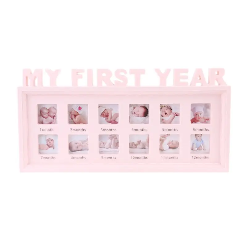 

Creative DIY 0-12 Month Baby "MY FIRST YEAR" Pictures Display Plastic Photo Frame Souvenirs Commemorate Kids Growing Memory Gift