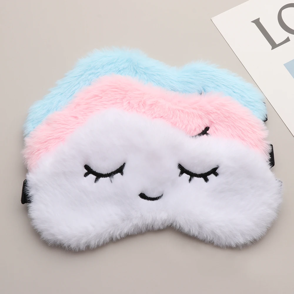 Маска для глаз плюшевая мягкая с рисунком 1 шт. |