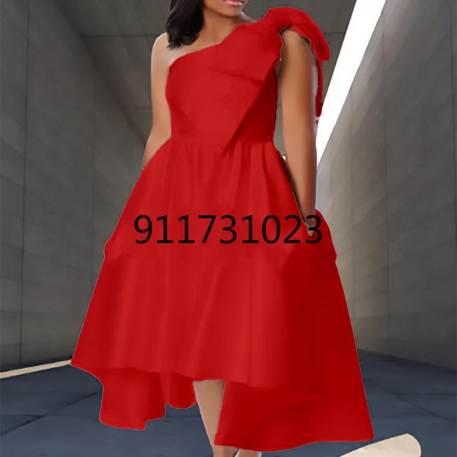 Модное пикантное платье на одно плечо с бантом для вечеринки в честь Дня Рождения