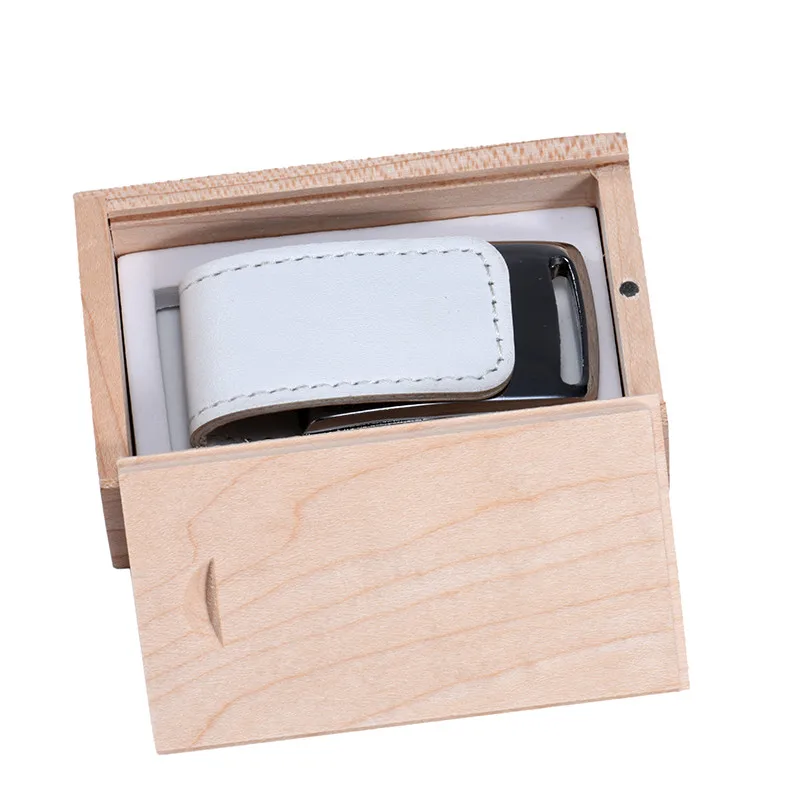 JASTER корпус белый кожаный usb с кленовой коробкой usb 2,0 4 ГБ 8 ГБ 16 ГБ 32 ГБ 64 ГБ флеш-накопитель - Цвет: A