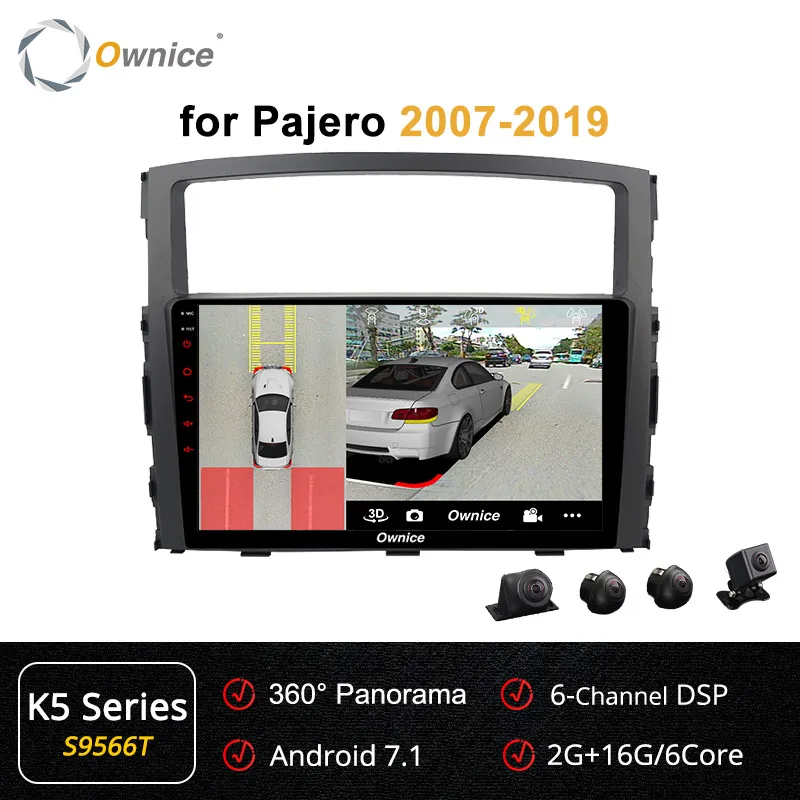 S9566 K5 Series Ownice K3 K5 K6 2DIN Восьмиядерный Android 9,0 4G DSP 360 Panorama автомобильный Радио плеер gps Navi для MITSUBISHI PAJERO V97 2007 - Цвет: S9566 K5 Series