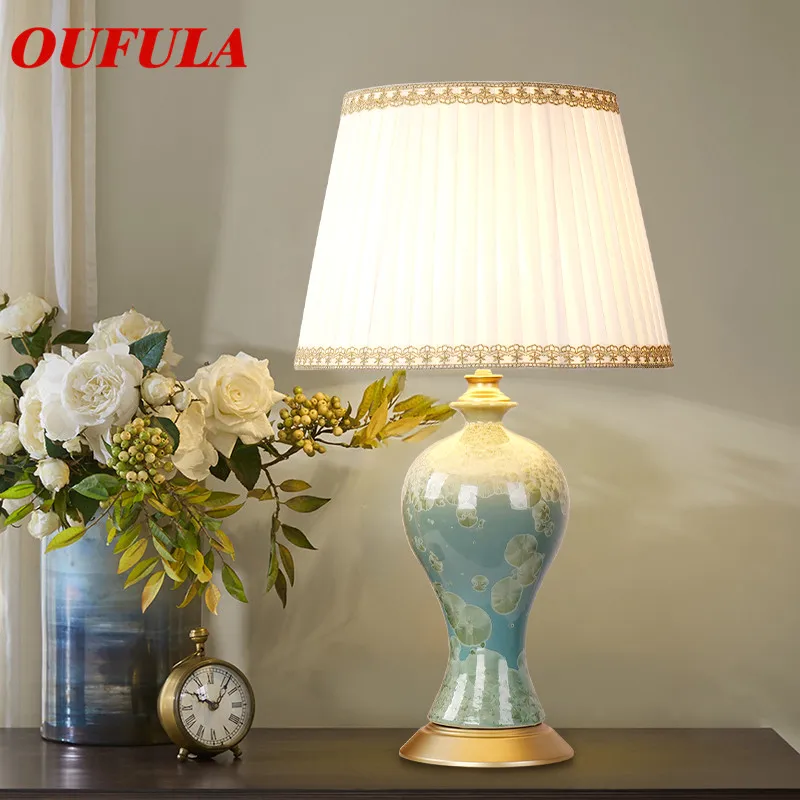 

DLMH Ceramic Table Lamps Brass Desk Lights Luxury Modern for Foyer Living Room Office Creative Bedroom Hotel