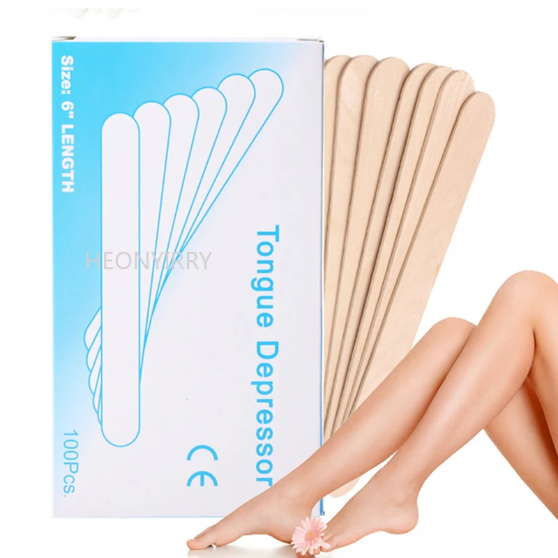 100 шт. одноразовые деревянные палочки для воска инструмент очистки удаления