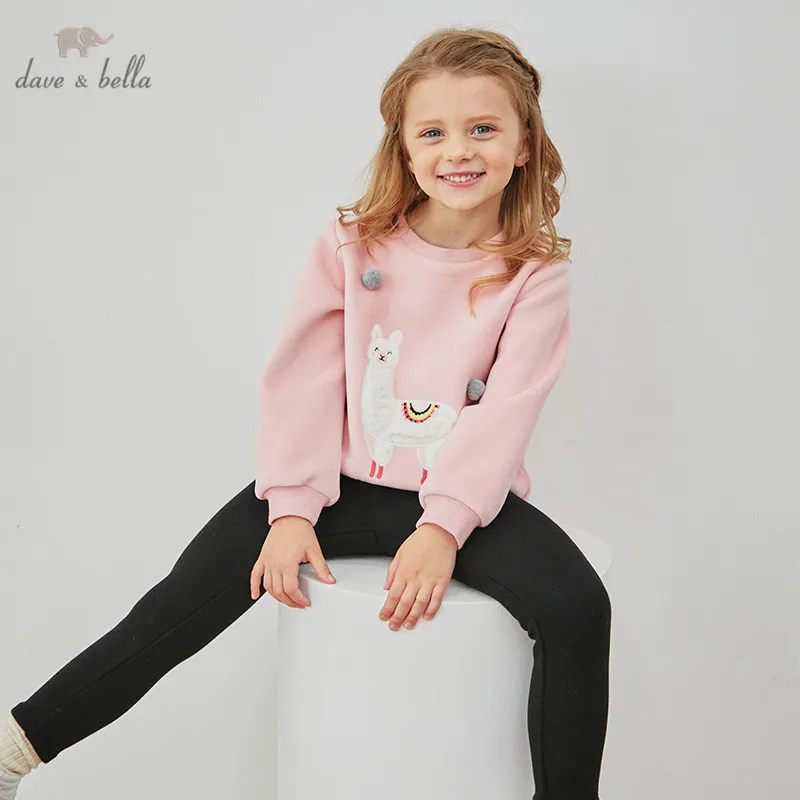 

DKS14965 Dave bella winter baby girls cartoon letter clothing sets children lovely suits toddler infant clothes girls outfit