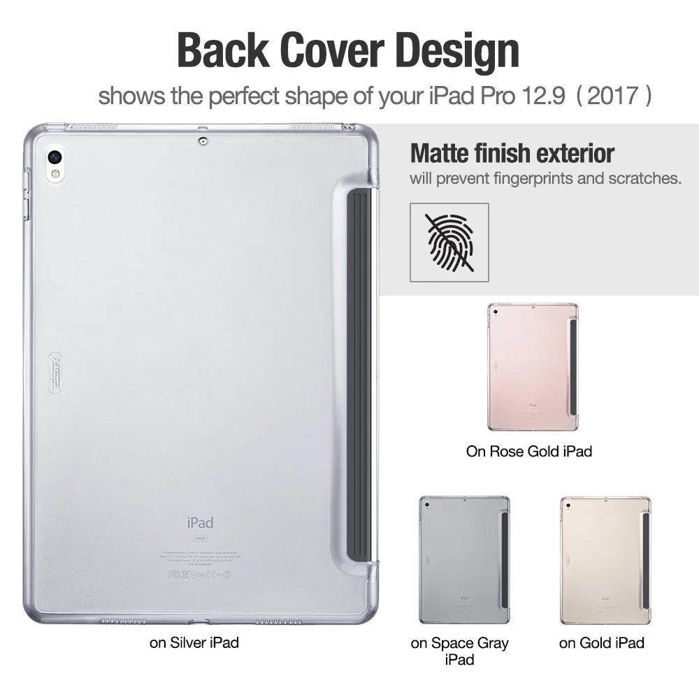Чехол ESR для iPad Pro 12 9 2017 Жесткий идеально сочетающийся с Умной клавиатурой тонкая