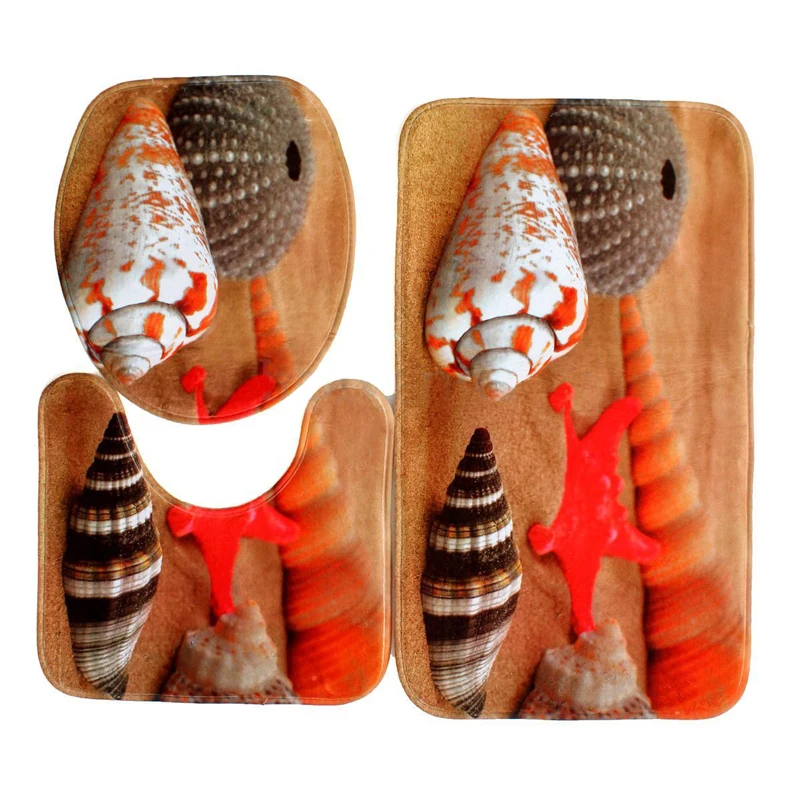 3 шт./компл. мягкий коврик для ванной с изображением морской звезды фланелевый