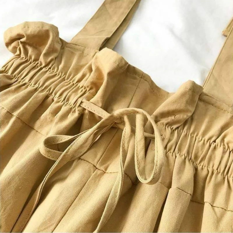 

Jumpsuits Women Lace Up Baggy Ankle-length Korean Style Slim Students Solid Streetwear New Ins Casual Fashion All-match Simple