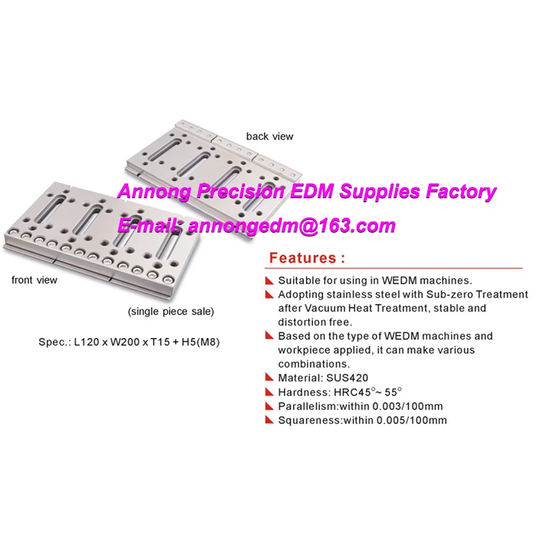 

Фреза-инструмент (нержавеющая сталь),120Lx200Wx15tmm для всех станков для резки проволоки edm, производственная машина, зажим для расширения cricut