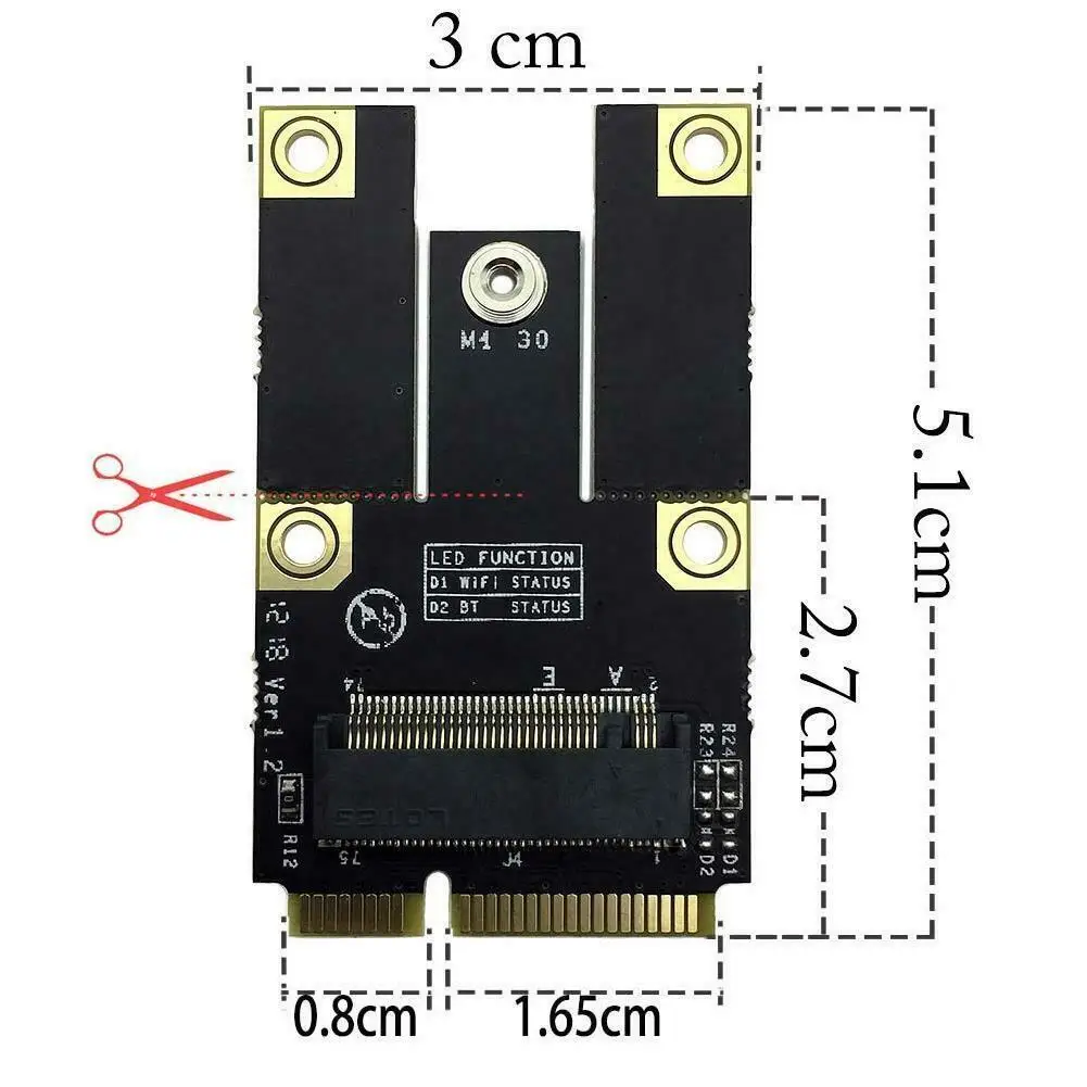 M.2 NGFF to Mini PCI-E Converter Adapter for Wifi Wlan Bluetooth Card Intel AX200 9260 8265 8260 Laptop | Компьютеры и офис