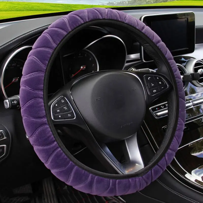 Трехмерные плюшевые эластичные чехол рулевого колеса автомобиля DIY авто