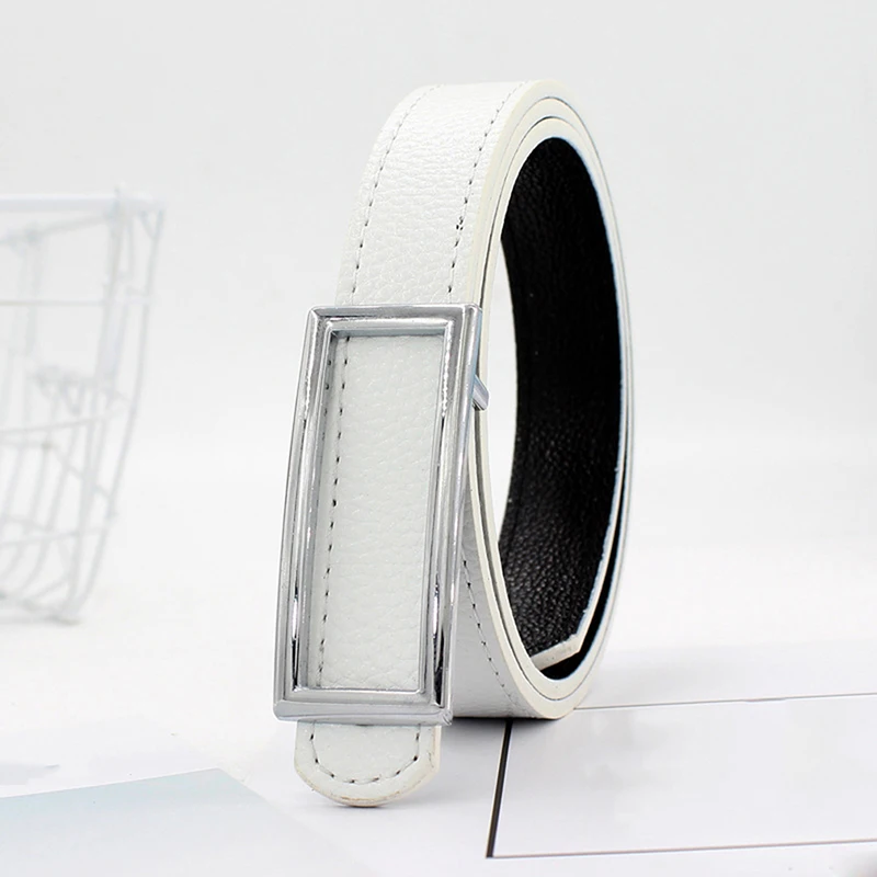 Новинка черный кожаный ремень женский квадратный с металлической пряжкой