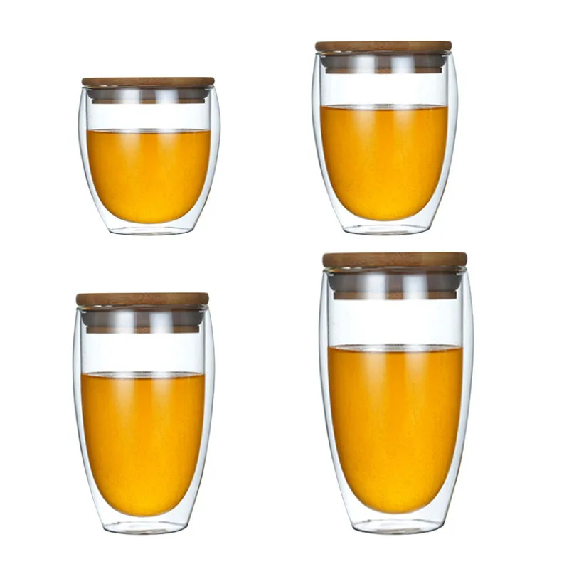 Индивидуальная стеклянная креативная кофейная чашка утолщенная офисная двойная