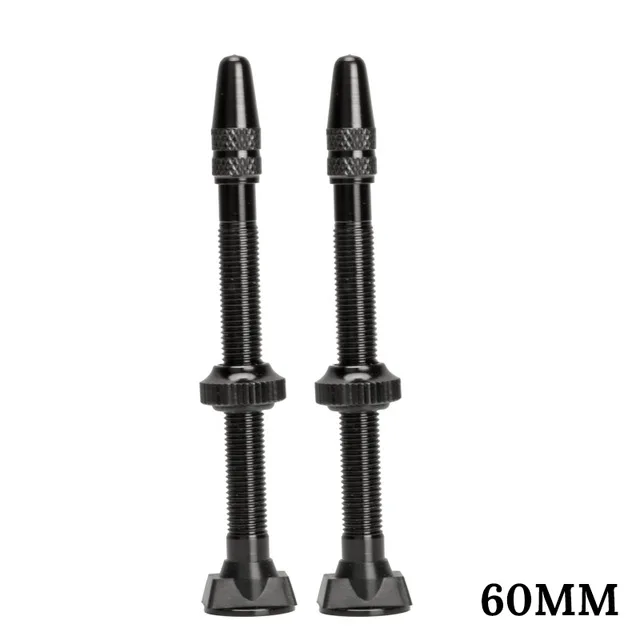 60mm black 8 цветов 2 шт 40 мм/60 мм велосипедный клапан для велосипеда бескамерные шины Presta клапан MTB дорожный велосипед шины алюминиевый сплав - Цвет: 60mm black