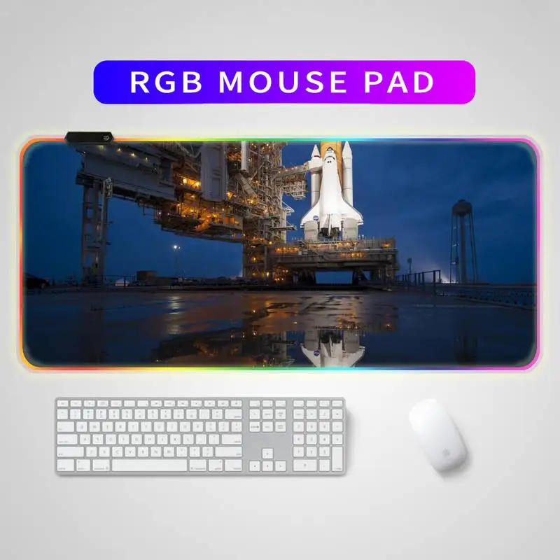 

Игровой коврик для мыши со светодиодной подсветкой, большой нескользящий коврик для клавиатуры RGB с резиновой основой, Настольный коврик дл...