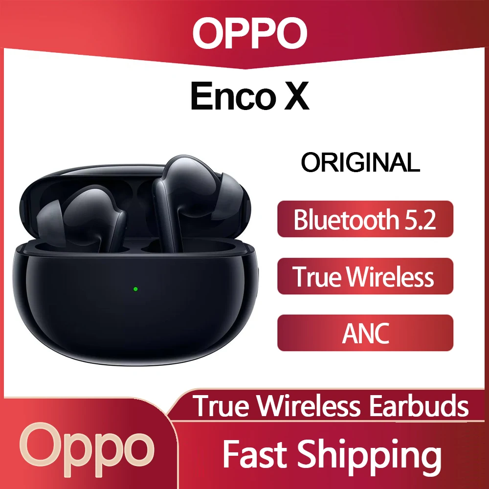 

TWS-наушники OPPO Enco X, Bluetooth 5,2, ANC, Беспроводная зарядка, LHDC, игровая гарнитура, Dynaudio, Co-engineering, HIFI, наушники для тренировок