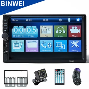 binwei auto radio 2 din 7 inch touch screen car stereo multimedia player mirror linkfmtf mp5 with accessories free global shipping