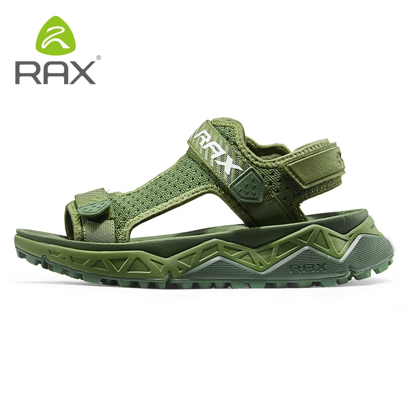 RAX/мужские спортивные сандалии; сезон лето; пляжные сандалии для мужчин; Водонепроницаемая Обувь для треккинга; Мужская дышащая обувь; Женская быстросохнущая обувь - Цвет: 489 green men
