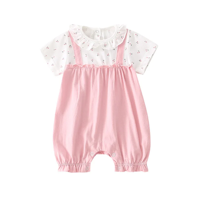 

Newborn Baby Girls Romper Summer Clothing Short Sleeve Cotton Print Infant Rompers Baby Girls Jumpsuit Baby Clothes Outfits