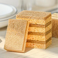 8pcs 2 sided wood pulp cotton scouring pad dishwashing sponge pad household kitchen absorbing water non stick oil kitchen items