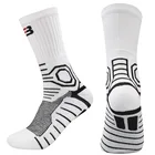 Профессиональные мужские велосипедные носки, однотонные баскетбольные носки, амортизирующие дизайнерские дышащие тканевые мужские носки для бега