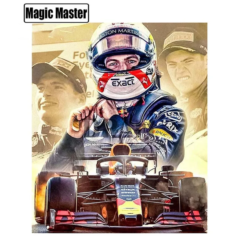 Алмазная живопись Daimond полная выкладка/круглая вышивка Racer F1 5D Набор для вышивки