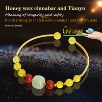 natural agate beaded bracelet cinnabar bracelet auspicious jewelry amber stone ladies gem necklace