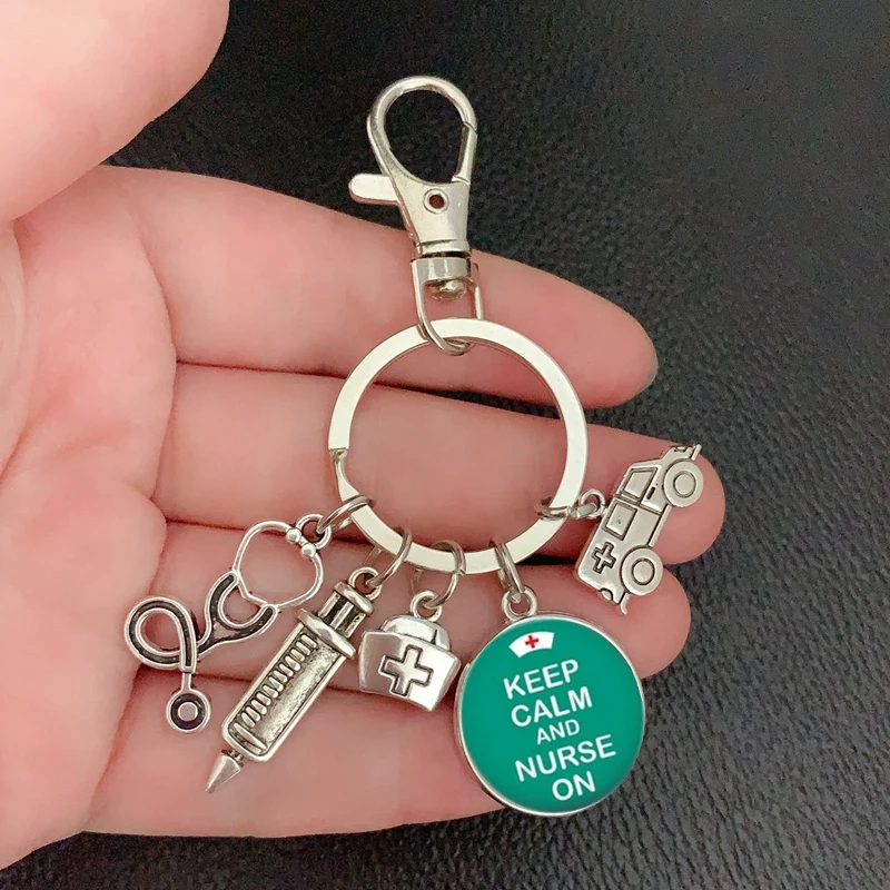 Новый продукт креативный доктор сувенир брелок шприц стетоскоп стеклянный кулон