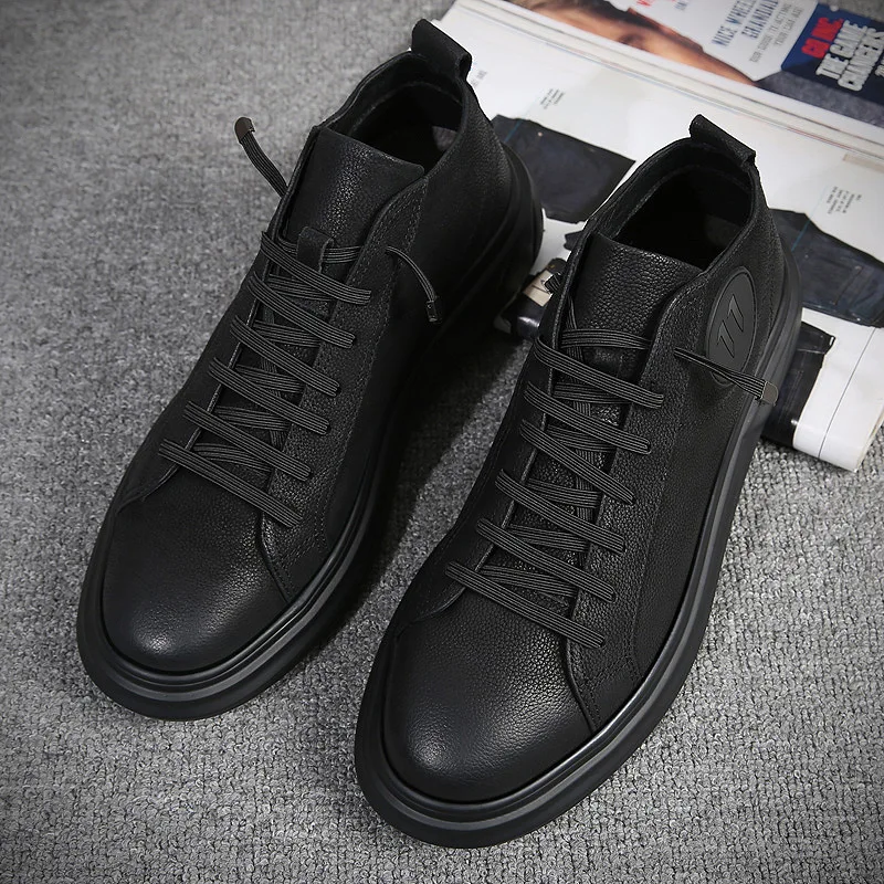 New Soft Casual Men Shoes Fashion Flat Breathable  all black Men casual sneaker shoes WZ-90