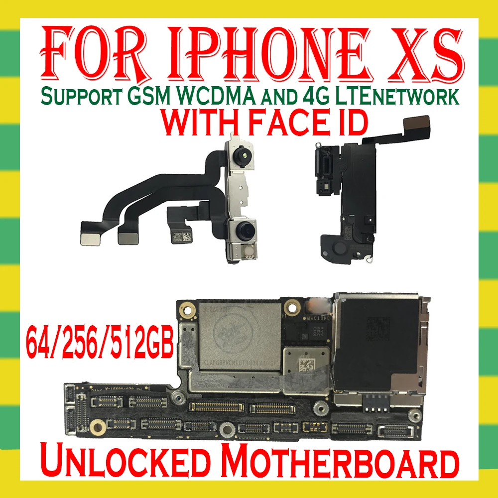 Оригинальная материнская плата для IPhone XS 512 ГБ разблокированная с FACE ID бесплатная