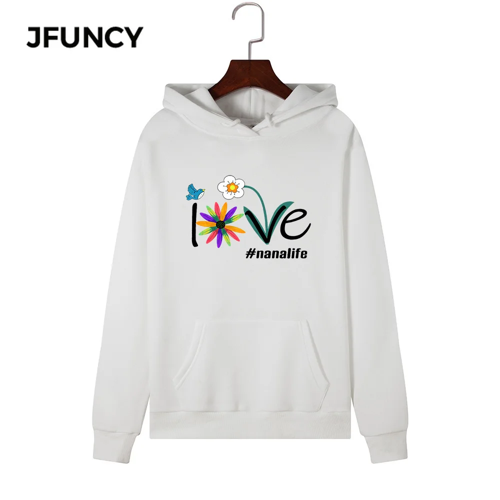 

JFUNCY 2020 New Print Women Hoodie Long Sleeve Autumn Pullover Female Hooded Sweatshirt Woman Casual Hoodies Sportwear