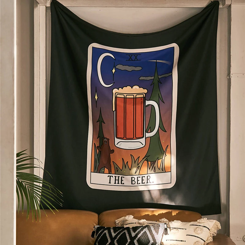 Розовый гобелен Таро настенный хиппи психоделический Бохо Настенный декор Ouija