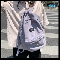 simple solid color women backpack nylon book bag female school bag backpack for teenage girl large capacity travel rucksack
