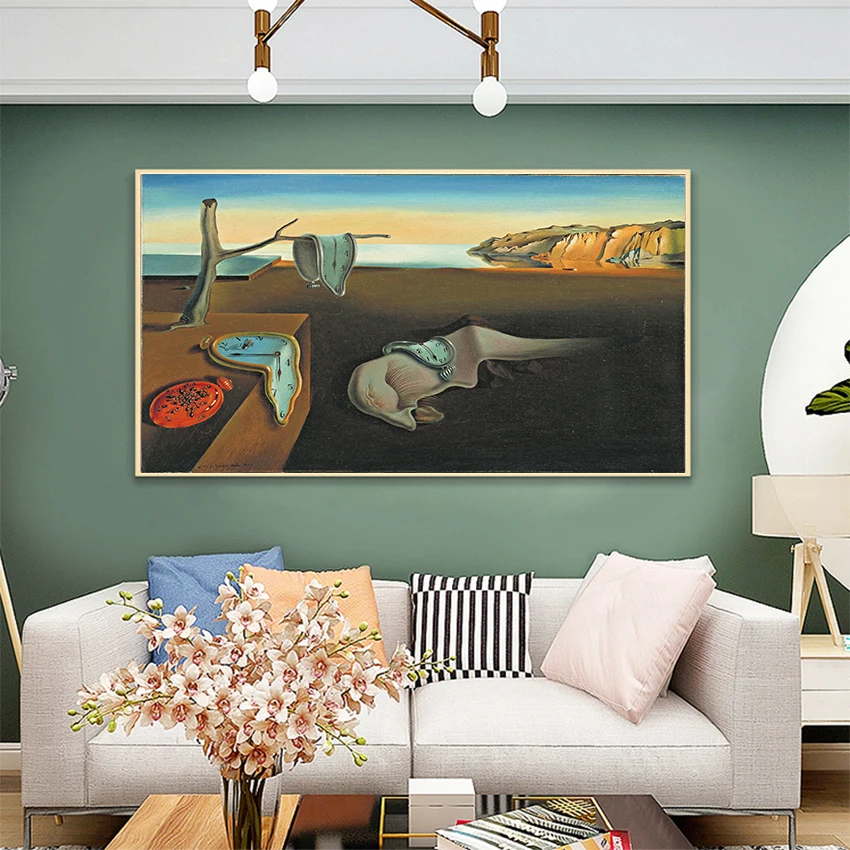 Современная картина с изображением наручных часов Сальвадора Дали сурреальная