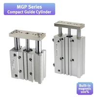 mgpa mgpa20 mgpa25 compact guide cylinder air pneumatic cylinder with guide rod stroke 20 200mm mgpa20 50 mgpa25 100z 150z mgp