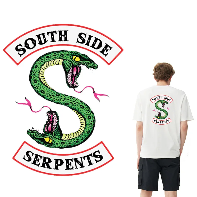 Нашивка South Side Serpents Riverdale зеленая нашивка Змея Термотрансферная термонаклейка