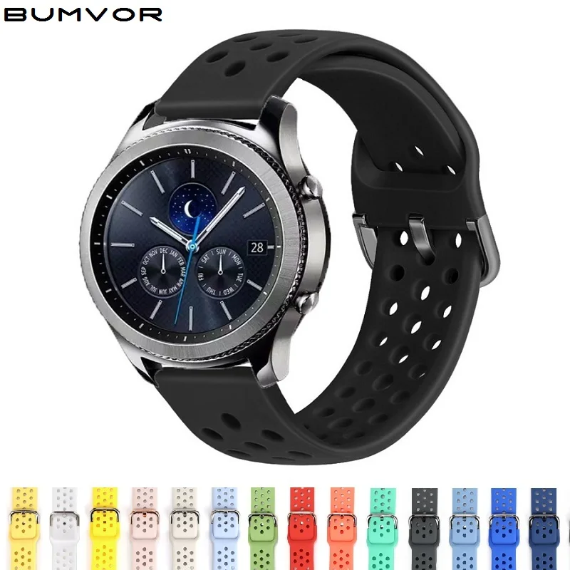 Ремешок для часов силиконовый samsung Gear sport s3 s2 classic galaxy watch active 40 мм 46 22 20 мм|Ремешки