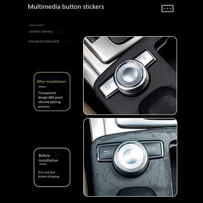 

Car Multimedia Air Conditioner Volume Button Sticker Cover Trim for Benz W204 C E Class GLK 2012-2015 Accessories