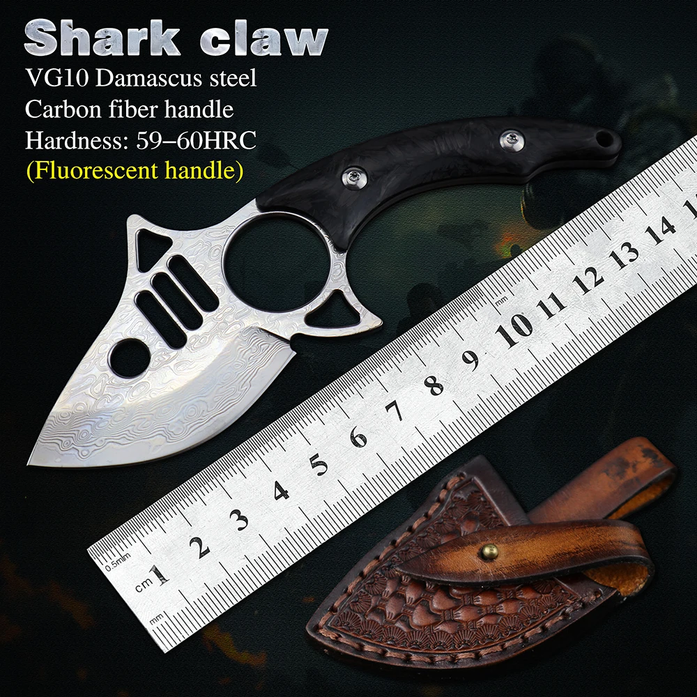 Карманный нож Акула CSGO тактические ножи керамбит из дамасской стали с
