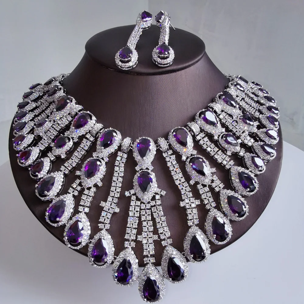 Комплект из колье и серёг с фианитами|Ювелирные наборы| |