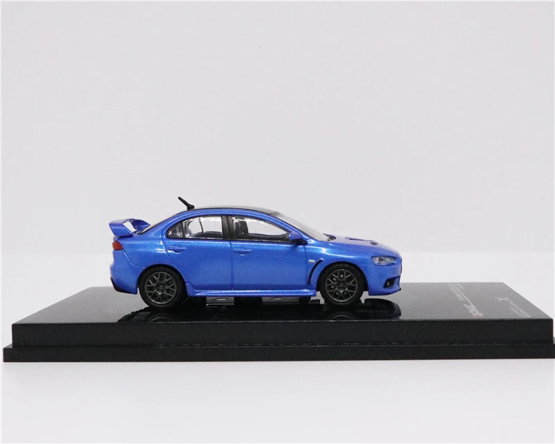 Tarmac работает 1: 64 Mitsubishi Lancer Evo X Final Edition синий литой модельный автомобиль