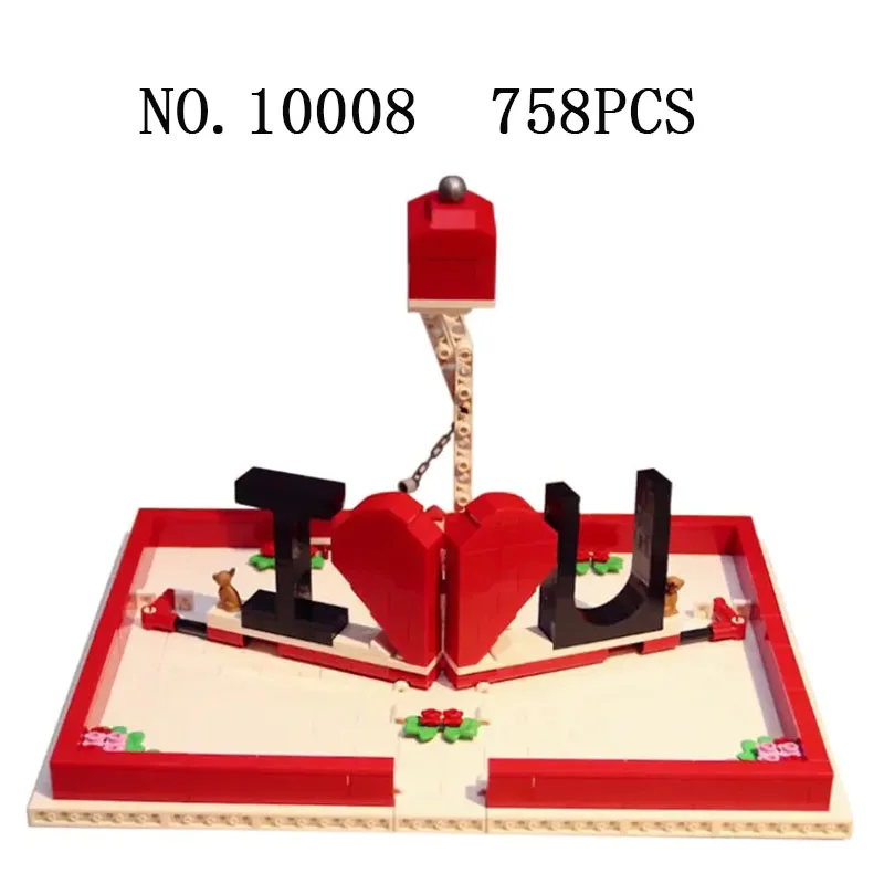 

520 Creative Toys The Romantic Story Book model Building Blocks Bricks Kids Toys Lover Valentine's Gifts