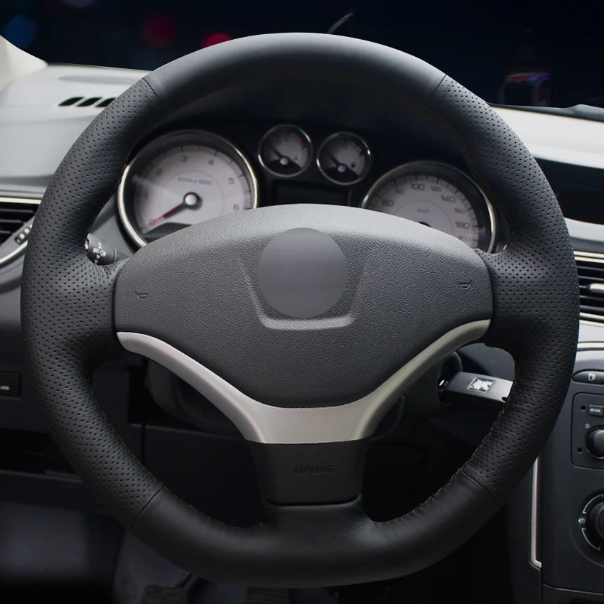 

Черная искусственная кожа Чехол рулевого колеса автомобиля для Peugeot 308 2012 2013 2014