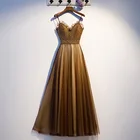 Женское длинное платье с V-образным вырезом, блестками и бусинами