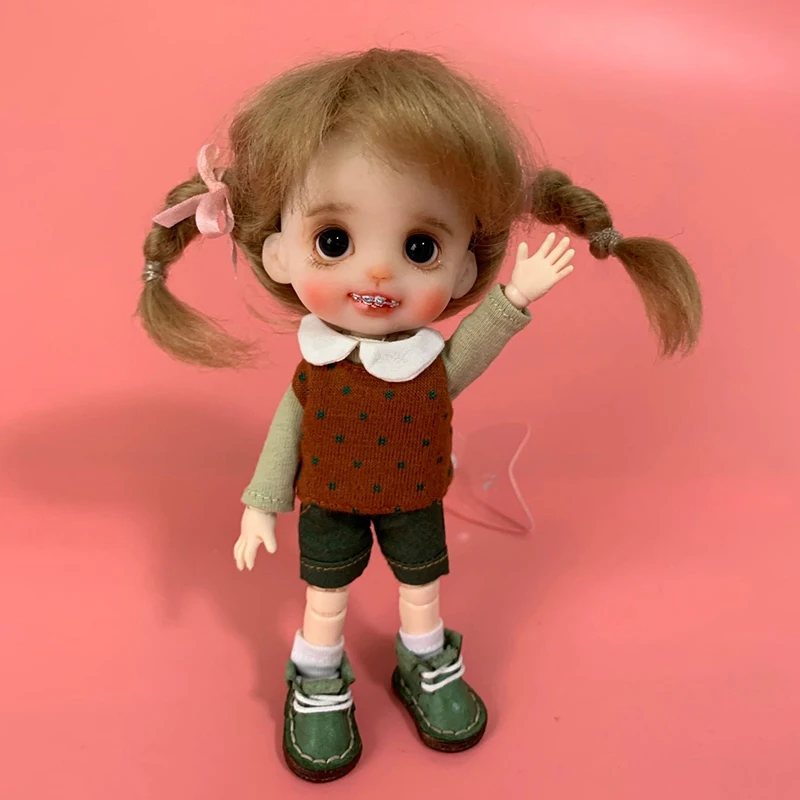 Ob11 Детская Одежда BJD девочка голова GSC простой жилет мягкая глина рука Кукла тело