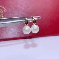 shilovem 18k yellow gold natural freshwater pearls drop earrings fine jewelry women trendy anniversary gift myme7 7 5669zz